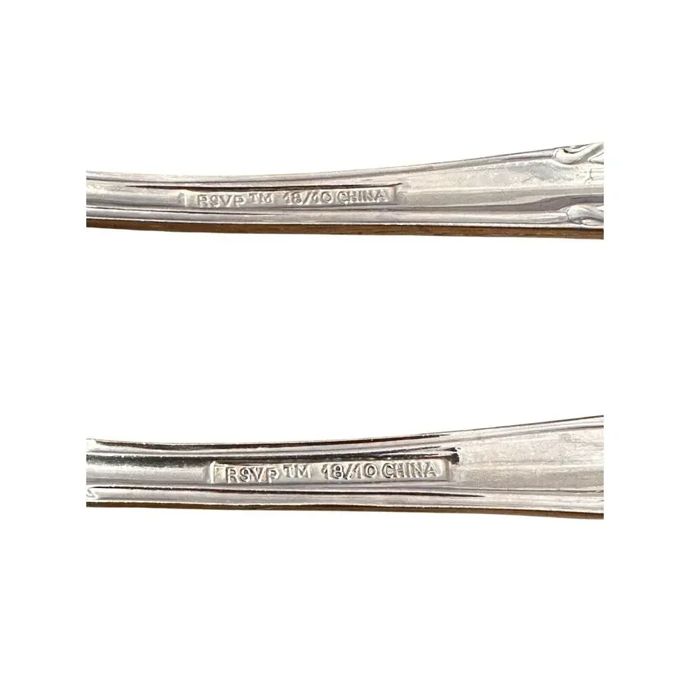 2 Discontinued RSVP SOPHIE Stainless 18/10 Flower Tip Glossy Flatware